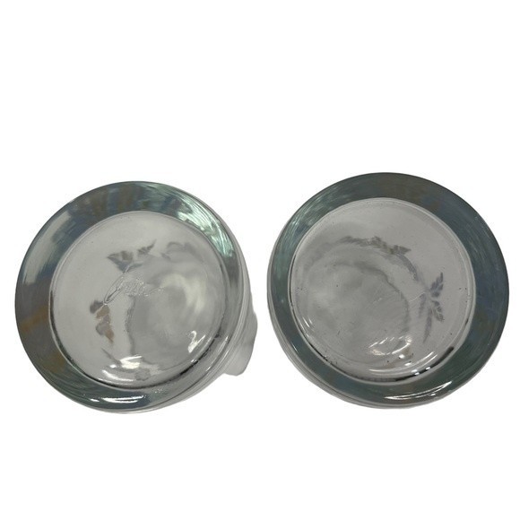 Vintage Libbey Crisa Floral Print Breakfast Juice Glasses Blue Pink 5 Oz 2 Set - Picture 6 of 11